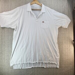 B. Draddy Polo Shirt Mens 2XL White Chest Pocket Embroidered Star Logo Knit Golf